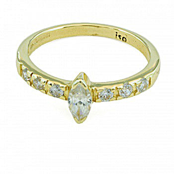 14ct gold Cubic Zirconia Ring size O